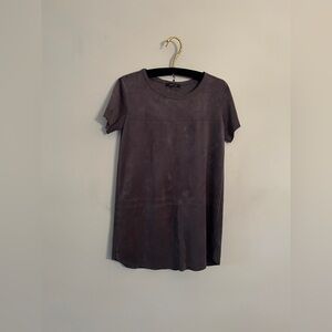 Faux suede charcoal grey tunic